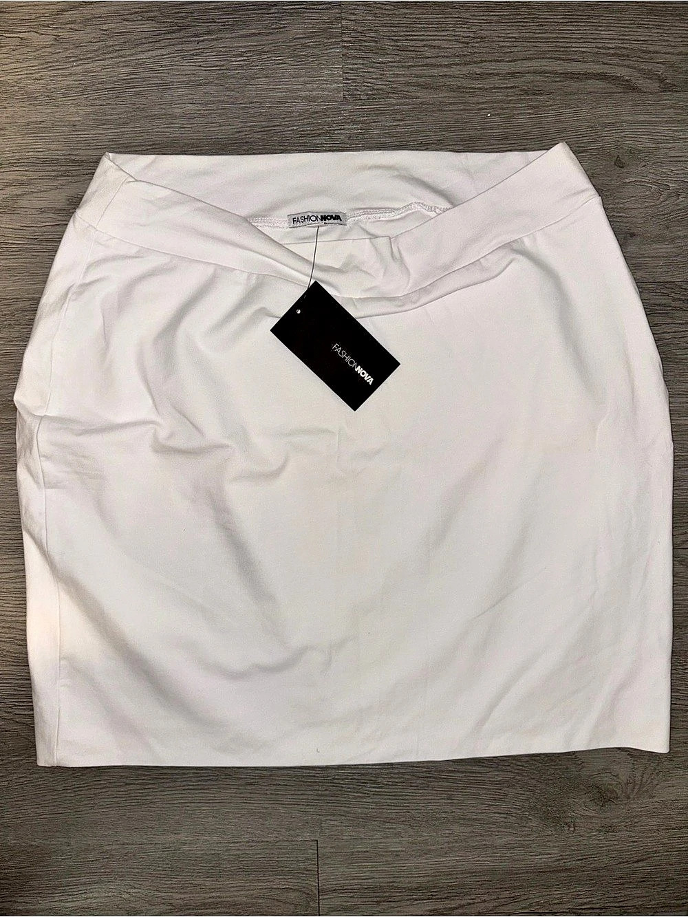 Fashion Nova Melanie Mini Skirt in White Waist 2X